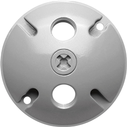 RAB C103 Weatherproof Die Cast Round Cover 3 Holes, Silver Gray