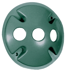 RAB C103VG Weatherproof Die Cast Round Cover 3 Holes, Verde Green