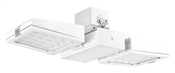RAB FALCOR80YW/D10 80W Falcor 2 Heads Fixture LED High Bay, No Photocell, 3000K (Warm), 5966 Lumens, 81 CRI, 120-277V, Dimmable Operation, Not DLC Listed, White Finish