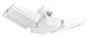 RAB FALCORA80NW/D10 80W Falcor Aisle 2 Heads Fixture LED High Bay, No Photocell, 4000K (Neutral), 6486 Lumens, 75 CRI, 120-277V, Dimmable Operation, Not DLC Listed, White Finish