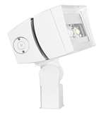 RAB FFLED120TYW/D10 120W LED Floodlight, Trunnion Mount, No Photocell, 3000K (Warm), 15838 Lumens, 72 CRI, 120-277V, 7H x 6V Beam Distribution, Dimmable, DLC Premium Listed, Standard Operation, White Finish