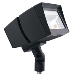 RAB FFLED26Y/D10 26W Arm Mount LED Floodlight, No Photocell, 3000K (Warm), 2369 Lumens, 81 CRI, 7H x 6V Beam Distribution, Dimmable Operation, Bronze Finish