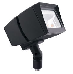 RAB FFLED80/D10/PC 80W Arm Mount LED Floodlight, 120V Button Photocell, 5000K (Cool), 9672 Lumens, 72 CRI, 120V, 7H x 6V Beam Distribution, Dimmable Operation, DLC Listed, Bronze Finish