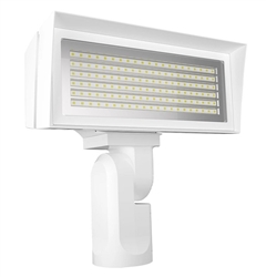 RAB FFLEDMYSFW 52W Slipfitter Mount LED Floodlight, 3000K (Warm), 7467/9758 Lumens, 82 CRI, Standard Operation, White Finish