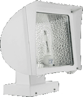 RAB FX100XW/PC FlexFlood Light Wall Mount 100W High Pressure Sodium Lamp 120V White Color with Photocontrol