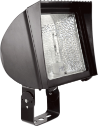 RAB FX150TQT/PC FlexFlood Light Trunnion Mount 150W High Pressure Sodium Lamp 120V-277V Bronze Color with Photocontrol