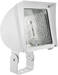 RAB FX70TW/PCS FlexFlood Light Trunnion Mount 70W High Pressure Sodium Lamp 120V White Color with Swivel Photocontrol