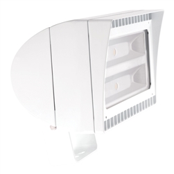 RAB FXLED125TYW 125W Trunnion Mount LED Floodlight, 3000K (Warm), 120-277V, No Photocell, Standard Operation, White Finish