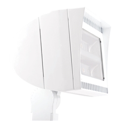 RAB FXLED150TW 150W Trunnion Mount LED Floodlight, 5000K (Cool), 120-277V, No Photocell, Standard Operation, White Finish