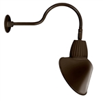 RAB GN1LED13NACBWN 13W LED Gooseneck Cone Shade with 24" Goose Arm, 4000K Color Temperature (Neutral), Flood Reflector, 15" Angled Cone Shade, Brown Finish