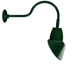 RAB GN1LED13NRAC11G 13W LED Gooseneck Cone Shade with 24" Goose Arm, 4000K Color Temperature (Neutral), Rectangular Reflector, 11" Angled Cone Shade, Hunter Green Finish