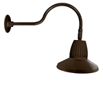 RAB GN1LED13NRSTBWN 13W LED Gooseneck Straight Shade with 24" Goose Arm, 4000K (Neutral), Rectangular Reflector, 15" Straight Shade, Brown Finish