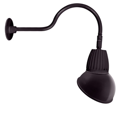 RAB GN1LED13NSAD11A 13W LED Gooseneck Dome Shade with 24" Goose Arm, 4000K Color Temperature (Neutral), Spot Reflector, 11" Angled Dome Shade, Bronze Finish