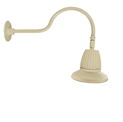 RAB GN1LED13NSST11I 13W LED Gooseneck Straight Shade with 24" Goose Arm, 4000K (Neutral), Spot Reflector, 11" Straight Shade, Ivory Finish