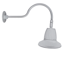 RAB GN1LED13NSST11S 13W LED Gooseneck Straight Shade with 24" Goose Arm, 4000K (Neutral), Spot Reflector, 11" Straight Shade, Silver Finish