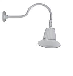 RAB GN1LED13NSSTS 13W LED Gooseneck Straight Shade with 24" Goose Arm, 4000K (Neutral), Spot Reflector, 15" Straight Shade, Silver Finish