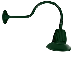 RAB GN1LED13YSST11G 13W LED Gooseneck Straight Shade with 24" Goose Arm, 3000K (Warm), Spot Reflector, 11" Straight Shade, Hunter Green Finish