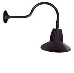 RAB GN1LED13YSTA 13W LED Gooseneck Straight Shade with 24" Goose Arm, 3000K (Warm), Flood Reflector, 15" Straight Shade, Bronze Finish