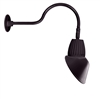 RAB GN1LED26NSAC11A 26W LED Gooseneck Cone Shade with 24" Goose Arm, 4000K Color Temperature (Neutral), Spot Reflector, 11" Angled Cone Shade, Bronze Finish