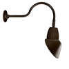 RAB GN1LED26NSAC11BWN 26W LED Gooseneck Cone Shade with 24" Goose Arm, 4000K Color Temperature (Neutral), Spot Reflector, 11" Angled Cone Shade, Brown Finish