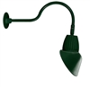 RAB GN1LED26NSAC11G 26W LED Gooseneck Cone Shade with 24" Goose Arm, 4000K Color Temperature (Neutral), Spot Reflector, 11" Angled Cone Shade, Hunter Green Finish