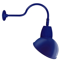 RAB GN1LED26YADBL 26W LED Gooseneck Dome Shade with 24" Goose Arm, 3000K Color Temperature (Warm), Flood Reflector, 15" Angled Dome Shade, Royal Blue Finish