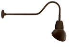 RAB GN2LED13NAD11BWN 13W LED Gooseneck Dome Shade with 35" Goose Arm, 4000K (Neutral), Flood Reflector, 11" Angled Dome Shade, Brown Finish