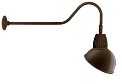 RAB GN2LED13NRADBWN 13W LED Gooseneck Dome Shade with 35" Goose Arm, 4000K (Neutral), Rectangular Reflector, 15" Angled Dome Shade, Brown Finish