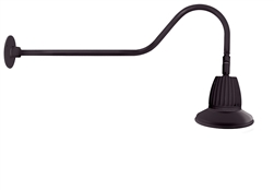 RAB GN2LED13NST11A 13W LED Gooseneck Straight Shade with 35" Goose Arm, 4000K (Neutral), Flood Reflector, 11" Straight Shade, Bronze Finish