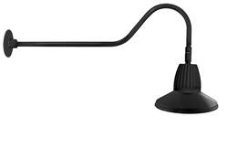 RAB GN2LED13NSTB 13W LED Gooseneck Straight Shade with 35" Goose Arm, 4000K (Neutral), Flood Reflector, 15" Straight Shade, Black Finish