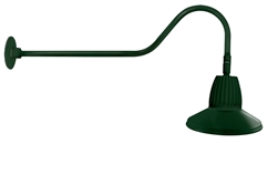 RAB GN2LED13NSTG 13W LED Gooseneck Straight Shade with 35" Goose Arm, 4000K (Neutral), Flood Reflector, 15" Straight Shade, Hunter Green Finish