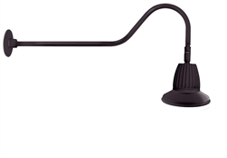 RAB GN2LED13YSST11A 13W LED Gooseneck Straight Shade with 35" Goose Arm, 3000K (Warm), Spot Reflector, 11" Straight Shade, Bronze Finish
