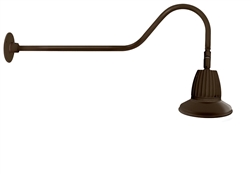 RAB GN2LED26NRST11BWN 26W LED Gooseneck Straight Shade with 35" Goose Arm, 4000K (Neutral), Rectangular Reflector, 11" Straight Shade, Brown Finish