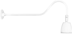 RAB GN2LED26NRW 26W LED Gooseneck No Shade with 35" Goose Arm, 4000K (Neutral), Rectangular Reflector, White Finish