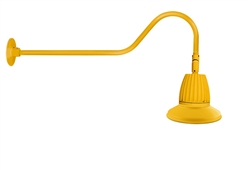 RAB GN2LED26YRST11YL 26W LED Gooseneck Straight Shade with 35" Goose Arm, 3000K (Warm), Rectangular Reflector, 11" Straight Shade, Yellow Finish