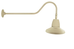 RAB GN2LED26YSTI 26W LED Gooseneck Straight Shade with 35" Goose Arm, 3000K (Warm), Flood Reflector, 15" Straight Shade, Ivory Finish