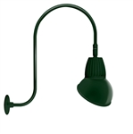 RAB GN3LED13NRAD11G 13W LED Gooseneck Dome Shade with Upcurve 30" High, 25" from Wall Goose Arm, 4000K (Neutral), Rectangular Reflector, 11" Angled Dome Shade, Hunter Green Finish