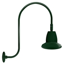 RAB GN3LED13NRST11G 13W LED Gooseneck Straight Shade with Upcurve 30" High, 25" from Wall Goose Arm, 4000K (Neutral), Rectangular Reflector, 11" Straight Shade, Hunter Green Finish