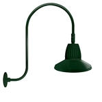 RAB GN3LED13NRSTG 13W LED Gooseneck Straight Shade with Upcurve 30" High, 25" from Wall Goose Arm, 4000K (Neutral), Rectangular Reflector, 15" Straight Shade, Hunter Green Finish