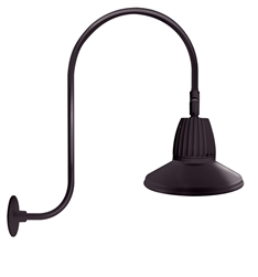 RAB GN3LED13NSSTA 13W LED Gooseneck Straight Shade with Upcurve 30" High, 25" from Wall Goose Arm, 4000K (Neutral), Spot Reflector, 15" Straight Shade, Bronze Finish