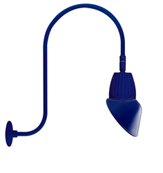 RAB GN3LED13YAC11BL 13W LED Gooseneck Cone Shade with Upcurve 30" High, 25" from Wall Goose Arm, 3000K Color Temperature (Warm), Flood Reflector, 11" Angled Cone Shade, Royal Blue Finish