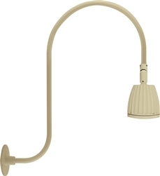 RAB RAB-GN3LED13YI 13W LED Gooseneck No Shade with Upcurve 30" High, 25" from Wall Goose Arm 3000K (Warm), Flood Reflector, Ivory Finish