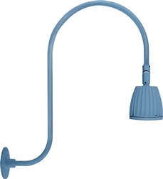 RAB RAB-GN3LED13YLB 13W LED Gooseneck No Shade with Upcurve 30" High, 25" from Wall Goose Arm 3000K (Warm), Flood Reflector, Light Blue Finish