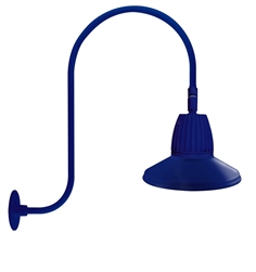 RAB GN3LED13YRSTBL 13W LED Gooseneck Straight Shade with Upcurve 30" High, 25" from Wall Goose Arm, 3000K (Warm), Rectangular Reflector, 15" Straight Shade, Royal Blue Finish