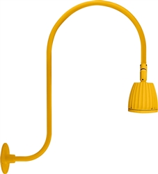 RAB RAB-GN3LED26YSYL 26W LED Gooseneck No Shade with Upcurve 30" High, 25" from Wall Goose Arm 3000K (Warm), Spot Reflector, Yellow Finish