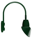 RAB GN4LED13NAC11G 13W LED Gooseneck Cone Shade with Wall 20" High, 19" from Wall Goose Arm, 4000K Color Temperature (Neutral), Flood Reflector, 11" Angled Cone Shade, Hunter Green Finish