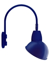 RAB GN4LED13NADBL 13W LED Gooseneck Dome Shade with Wall 20" High, 19" from Wall Goose Arm, 4000K (Neutral), Flood Reflector, 15" Angled Dome Shade, Royal Blue Finish