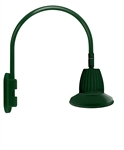 RAB GN4LED13NRST11G 13W LED Gooseneck Straight Shade with Wall 20" High, 19" from Wall Goose Arm, 4000K (Neutral), Rectangular Reflector, 11" Straight Shade, Hunter Green Finish