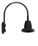 RAB GN4LED13NSST11B 13W LED Gooseneck Straight Shade with Wall 20" High, 19" from Wall Goose Arm, 4000K (Neutral), Spot Reflector, 11" Straight Shade, Black Finish
