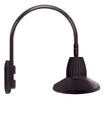 RAB GN4LED13NSSTA 13W LED Gooseneck Straight Shade with Wall 20" High, 19" from Wall Goose Arm, 4000K (Neutral), Spot Reflector, 15" Straight Shade, Bronze Finish